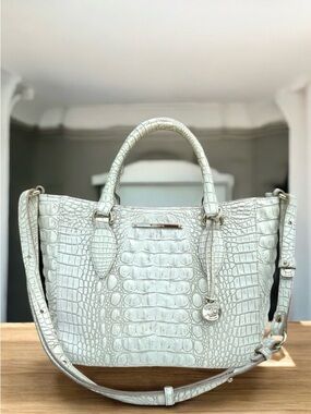 Brahmin Melbourne Shoulder Bag Off White Leather Medium Satchel